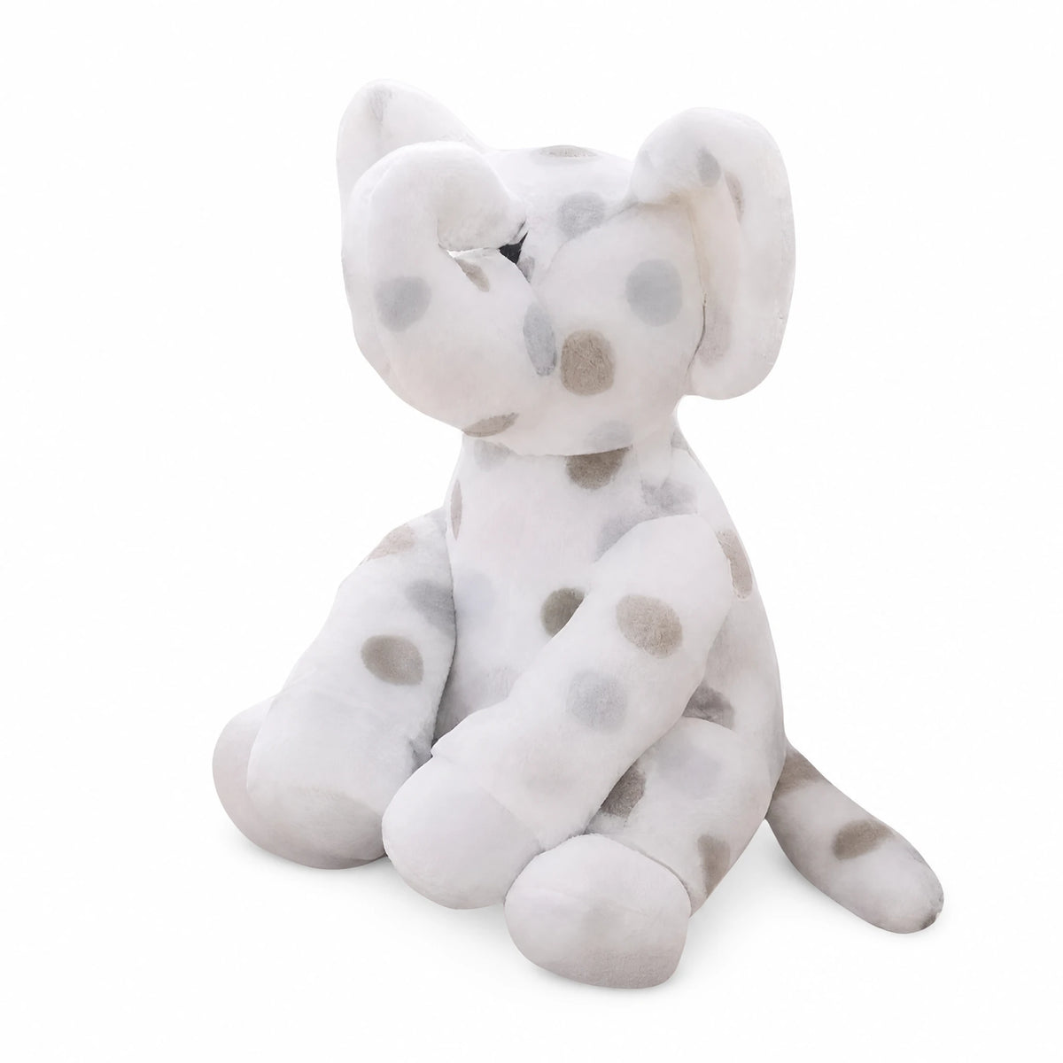 Elephant Plush with Soft Spotted Pattern - Fond blanc