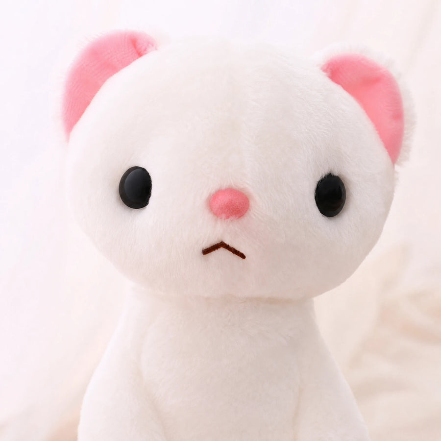 Ferret Plush in Standing Pose with Pink Details - Détail matière