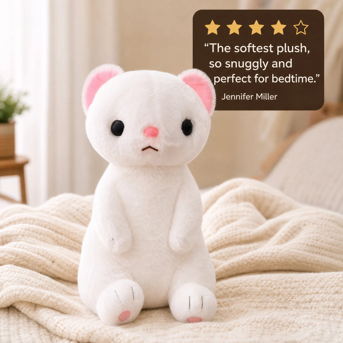 Ferret Plush in Standing Pose with Pink Details - Image témoignage