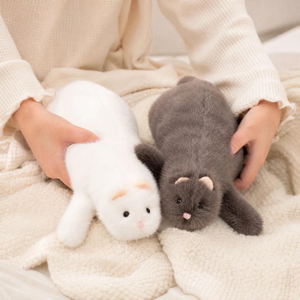 Ferret Plush Toy with Ultra-Soft Fur in White or Gray - Utilisation du produit