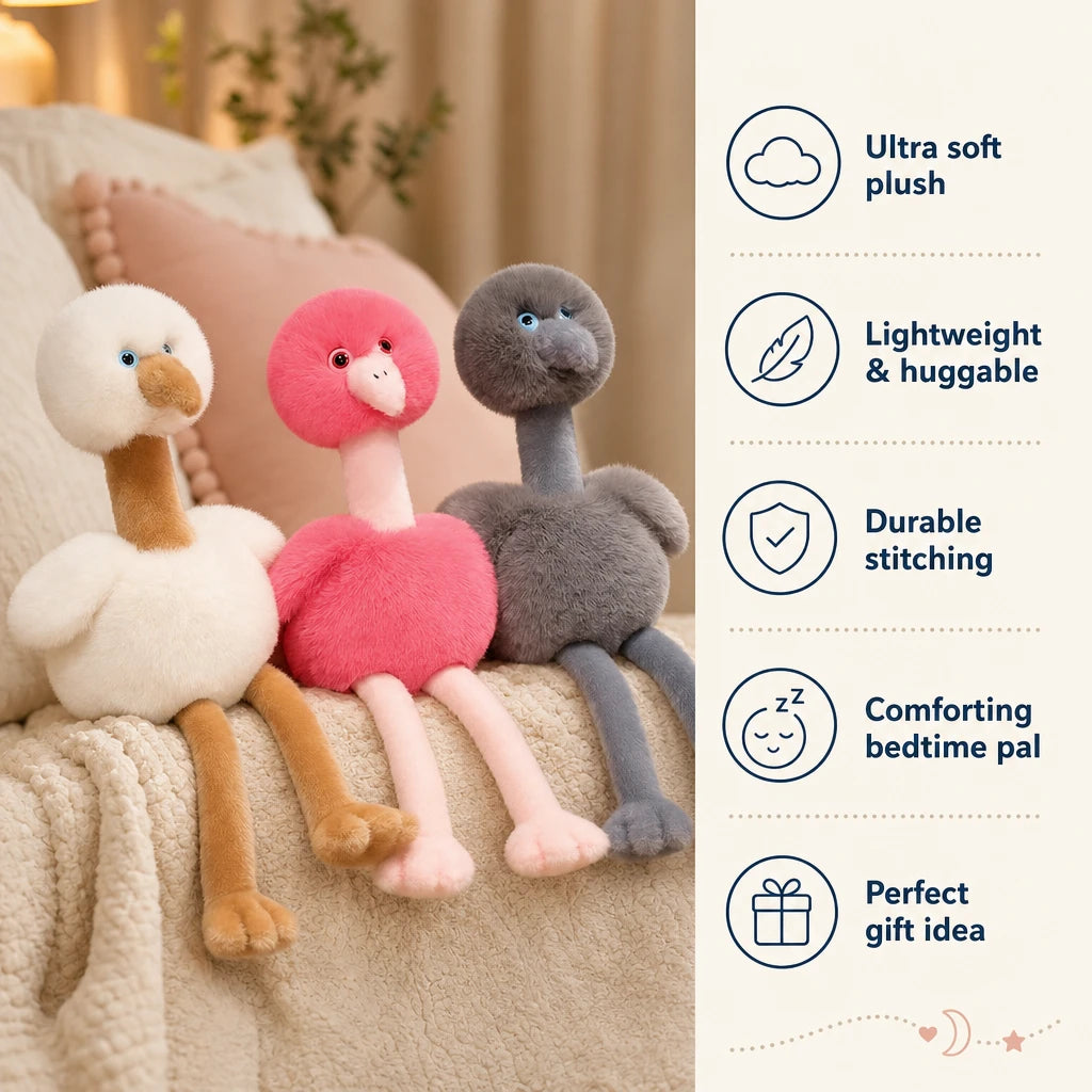 Flamingo Plush Toy with Fluffy Head and Long Dangling Legs - Bénéfices produit