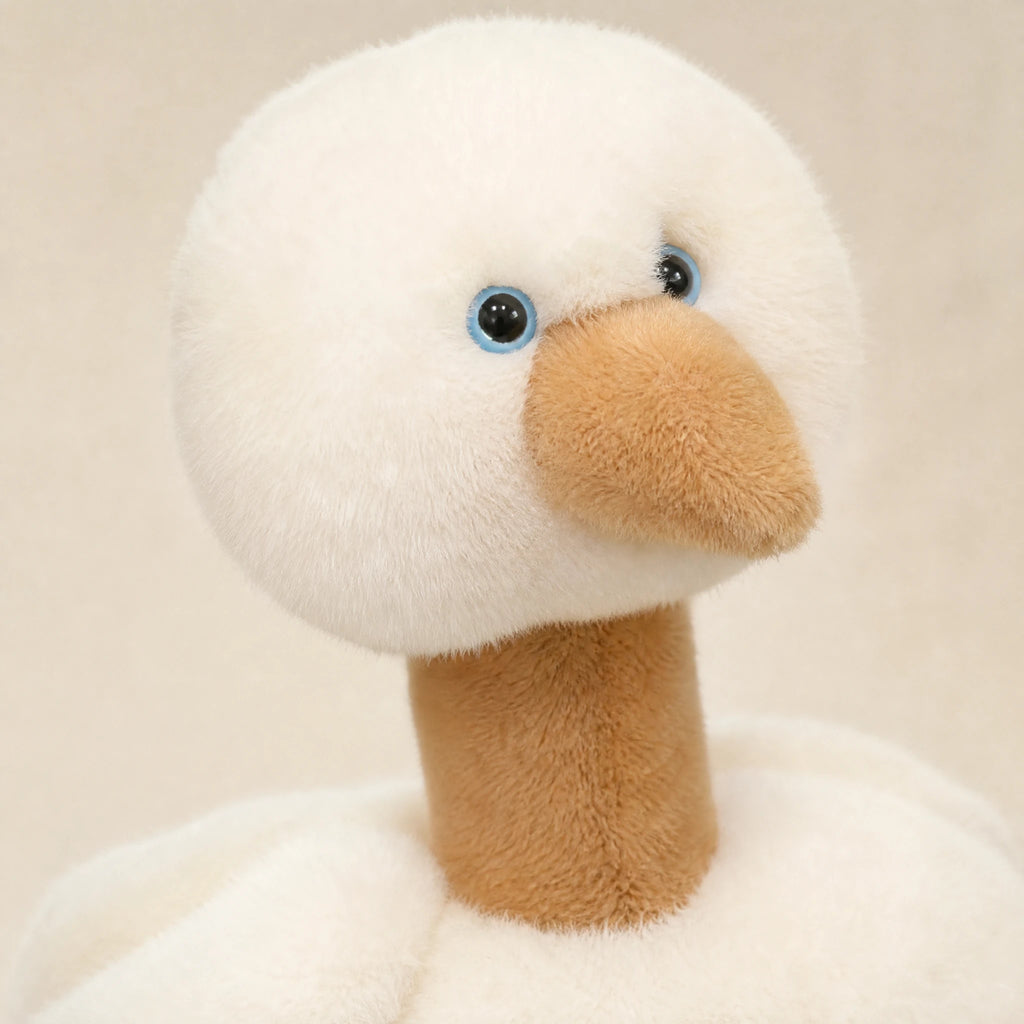 Flamingo Plush Toy with Fluffy Head and Long Dangling Legs - Détail matière