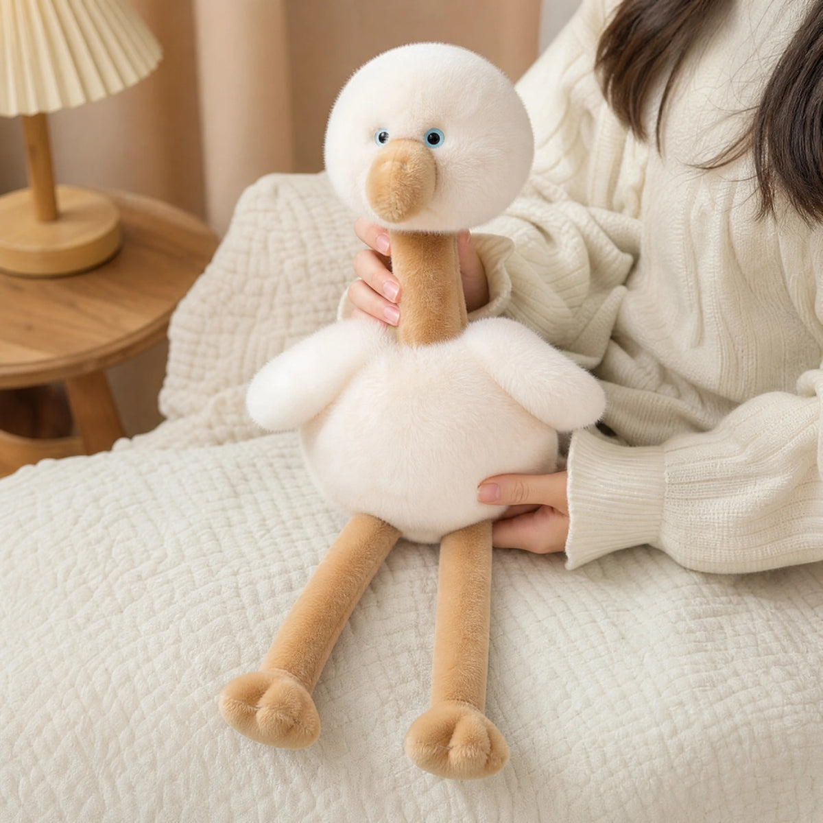 Flamingo Plush Toy with Fluffy Head and Long Dangling Legs - Utilisation du produit
