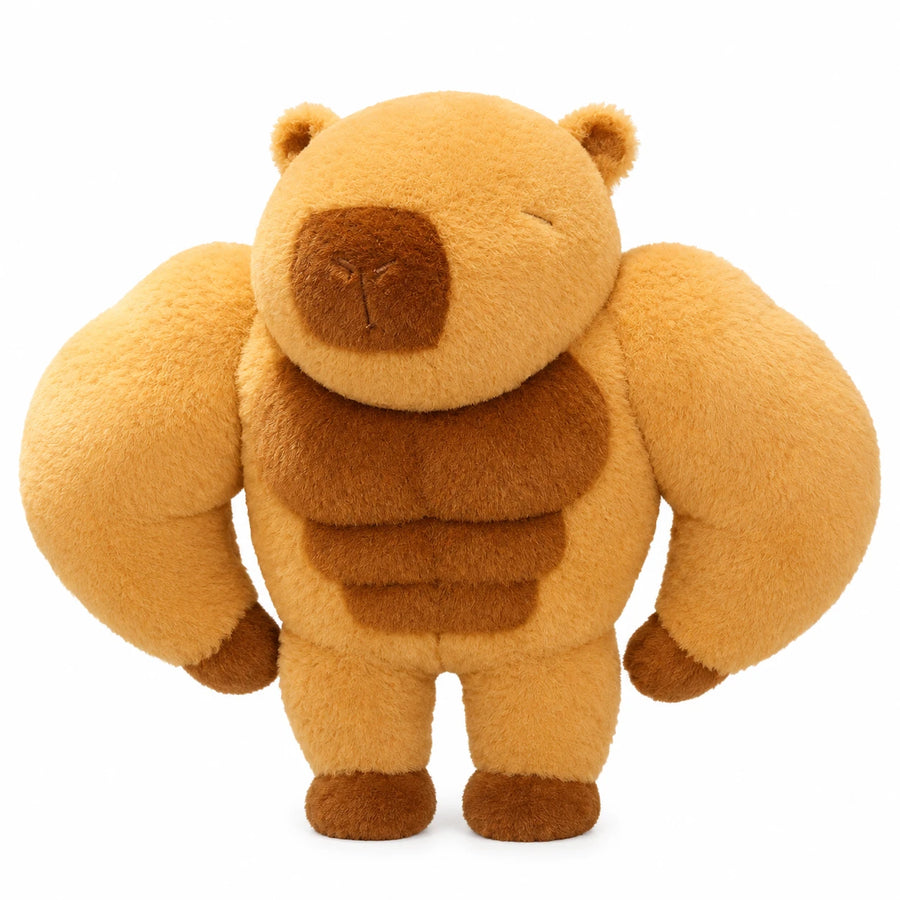 Fluffy Capybara Plush with Muscular Design - 18in / 45cm · 25in / 65cm · 29in / 75cm