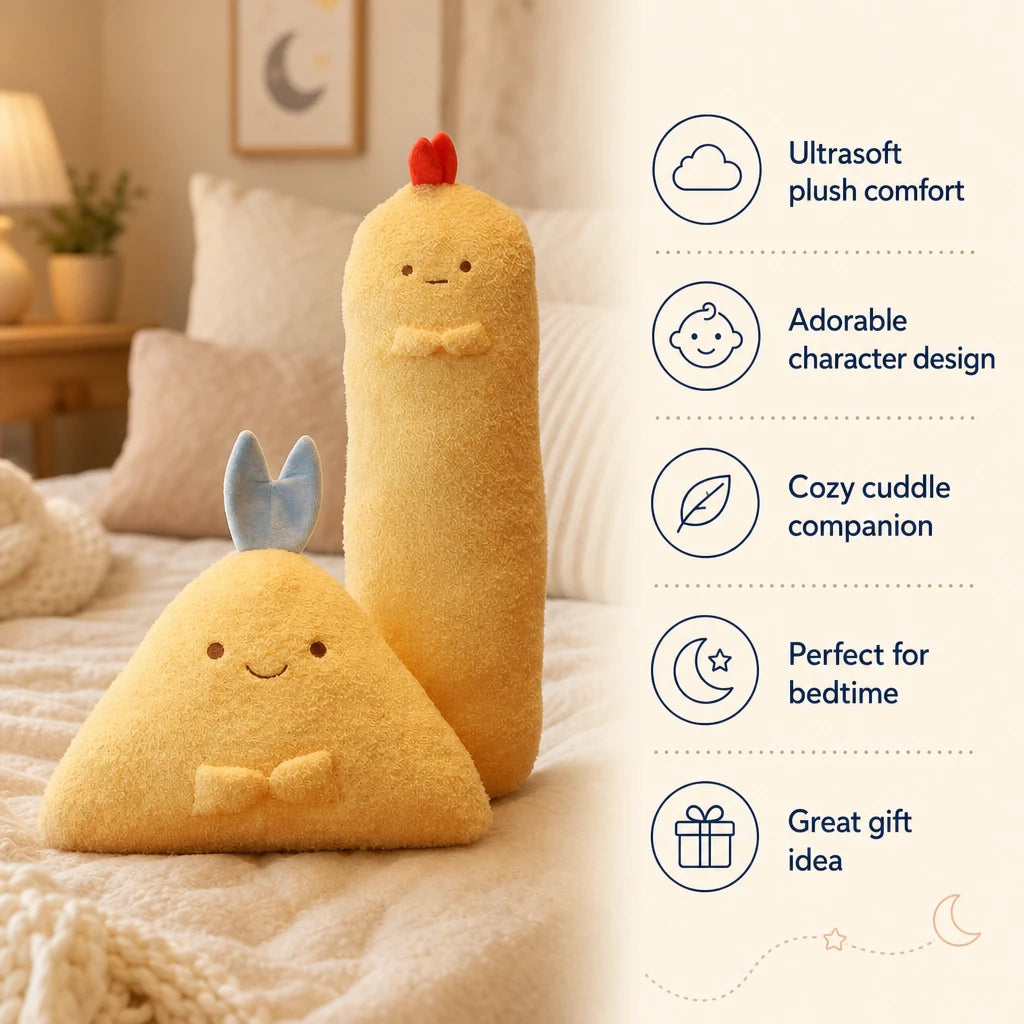Food Plush Toy Fried Shrimp Family Set of Three - Bénéfices produit
