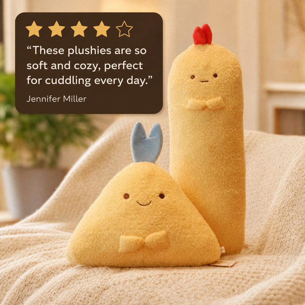Food Plush Toy Fried Shrimp Family Set of Three - Image témoignage