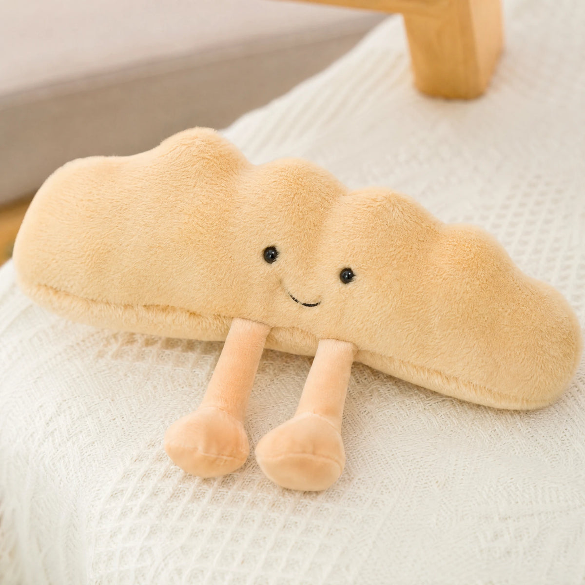 Food Plushies Set with Baguette, Toast, Pretzel, Croissant - Détail matière