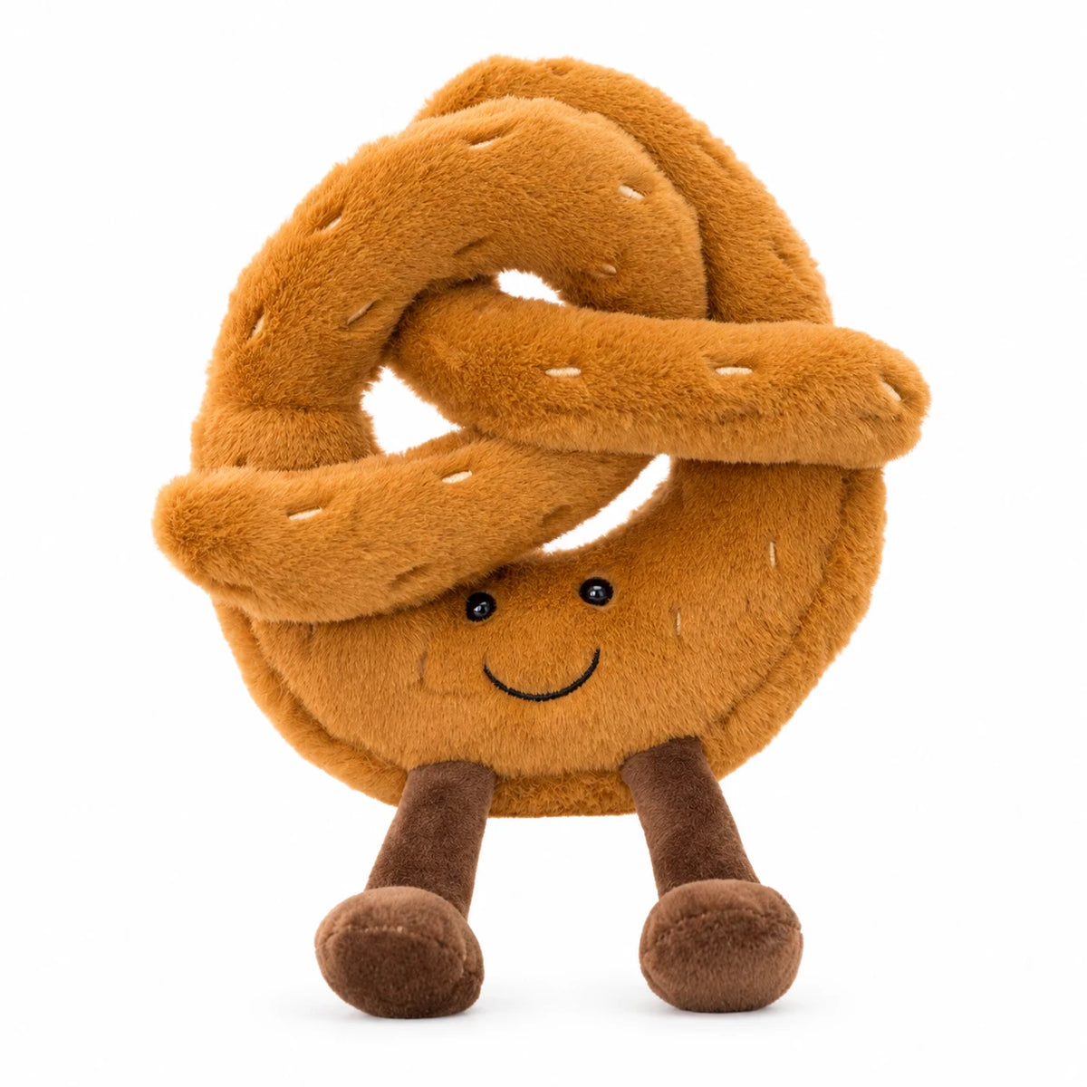 Food Plushies Set with Baguette, Toast, Pretzel, Croissant - Pretzel