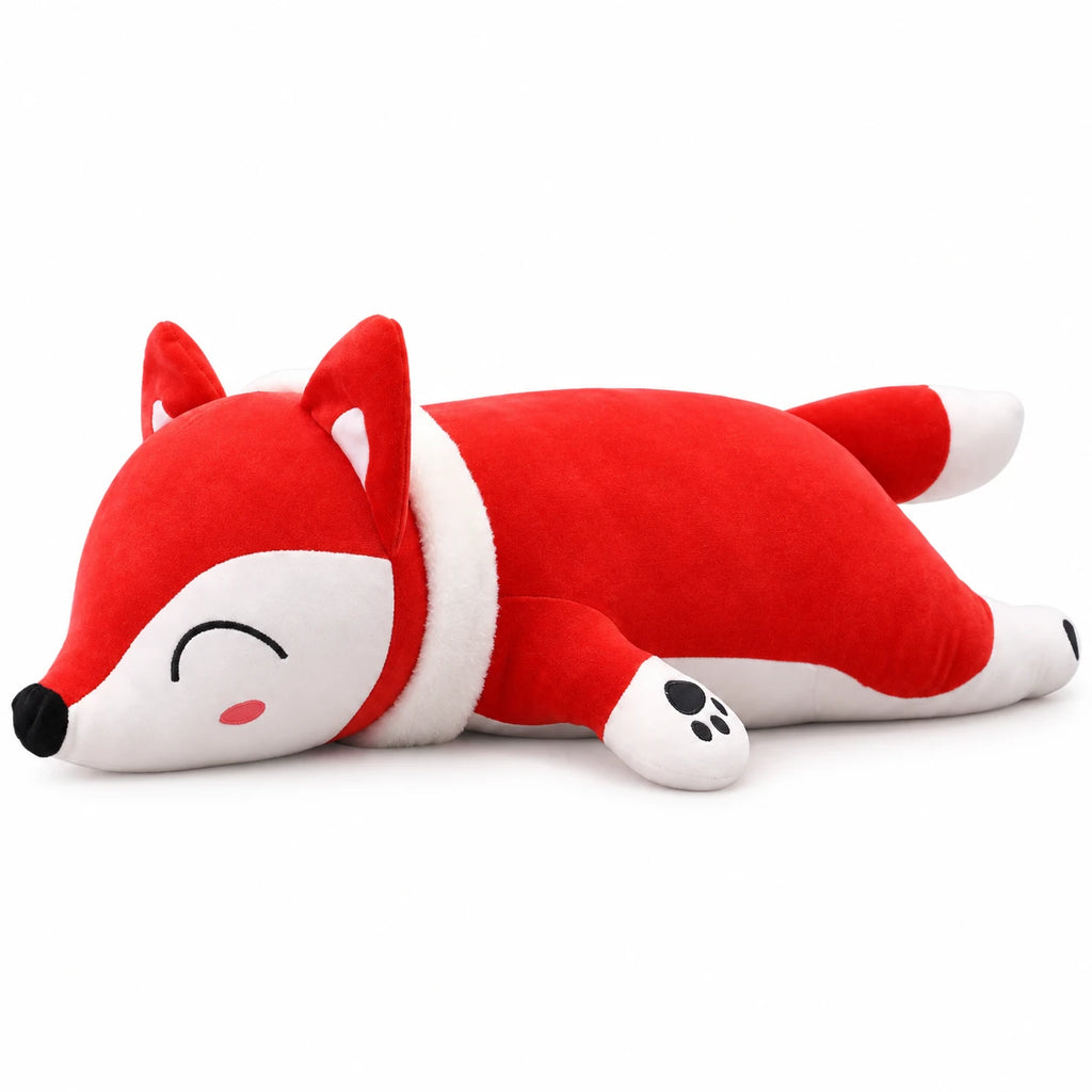 Fox Plush Pillow in Soft Red with Cuddly Sleeping Design - Red (Felix) / 13in / 35cm … (5 tailles)