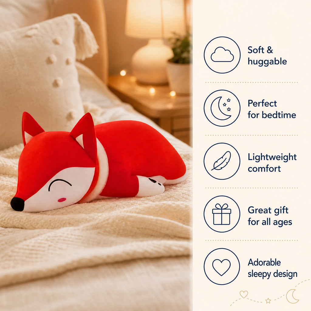 Fox Plush Toy in Vibrant Red Kawaii Design - Bénéfices produit