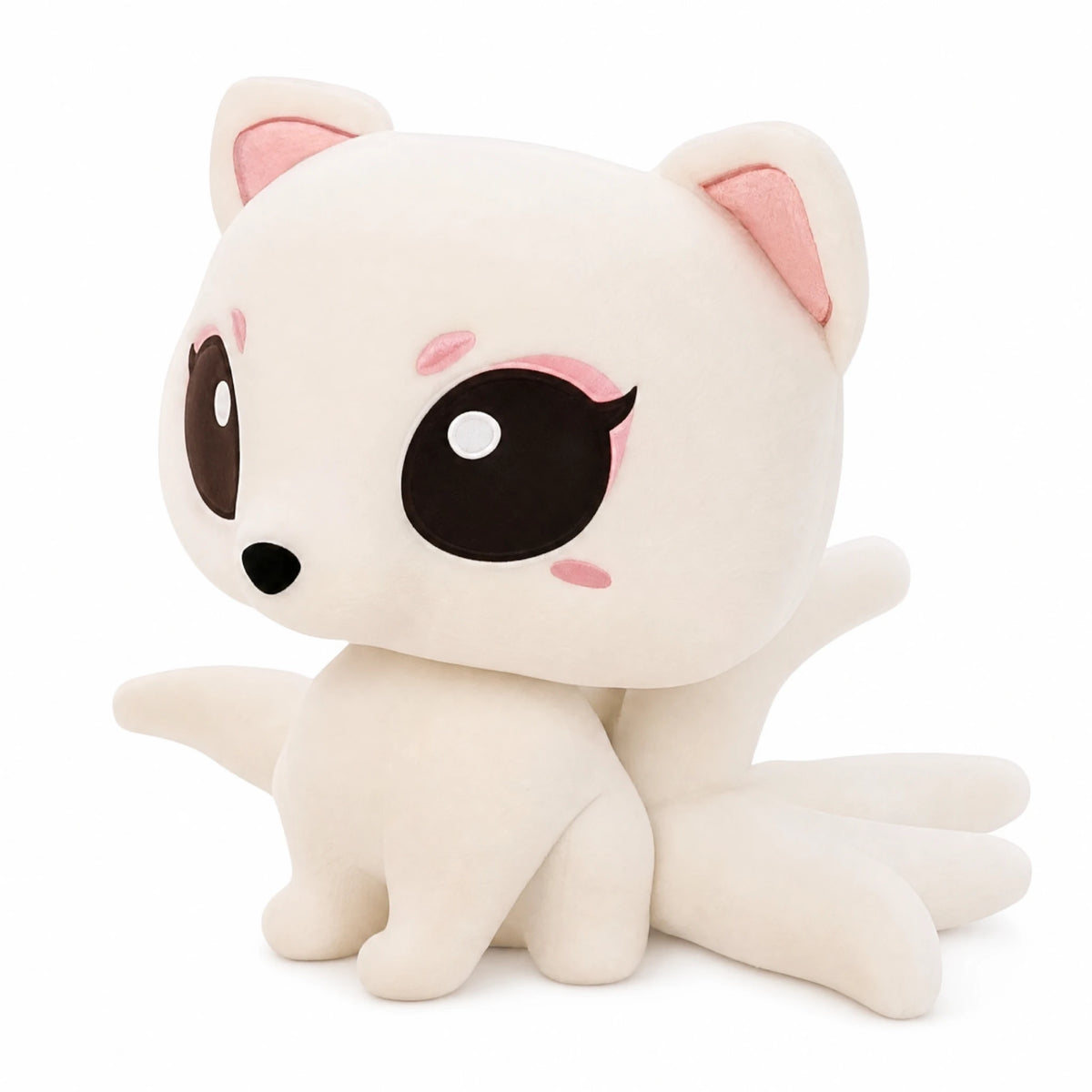 Fox Plush Winged Fantasy Character with Big Eyes - Fond blanc
