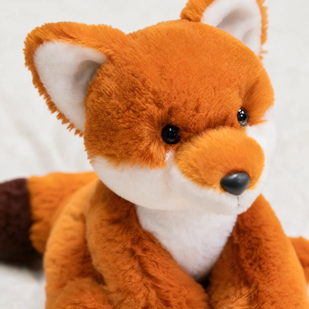 Fox Plush with Big Black Eyes and Soft Orange Fur - Détail matière