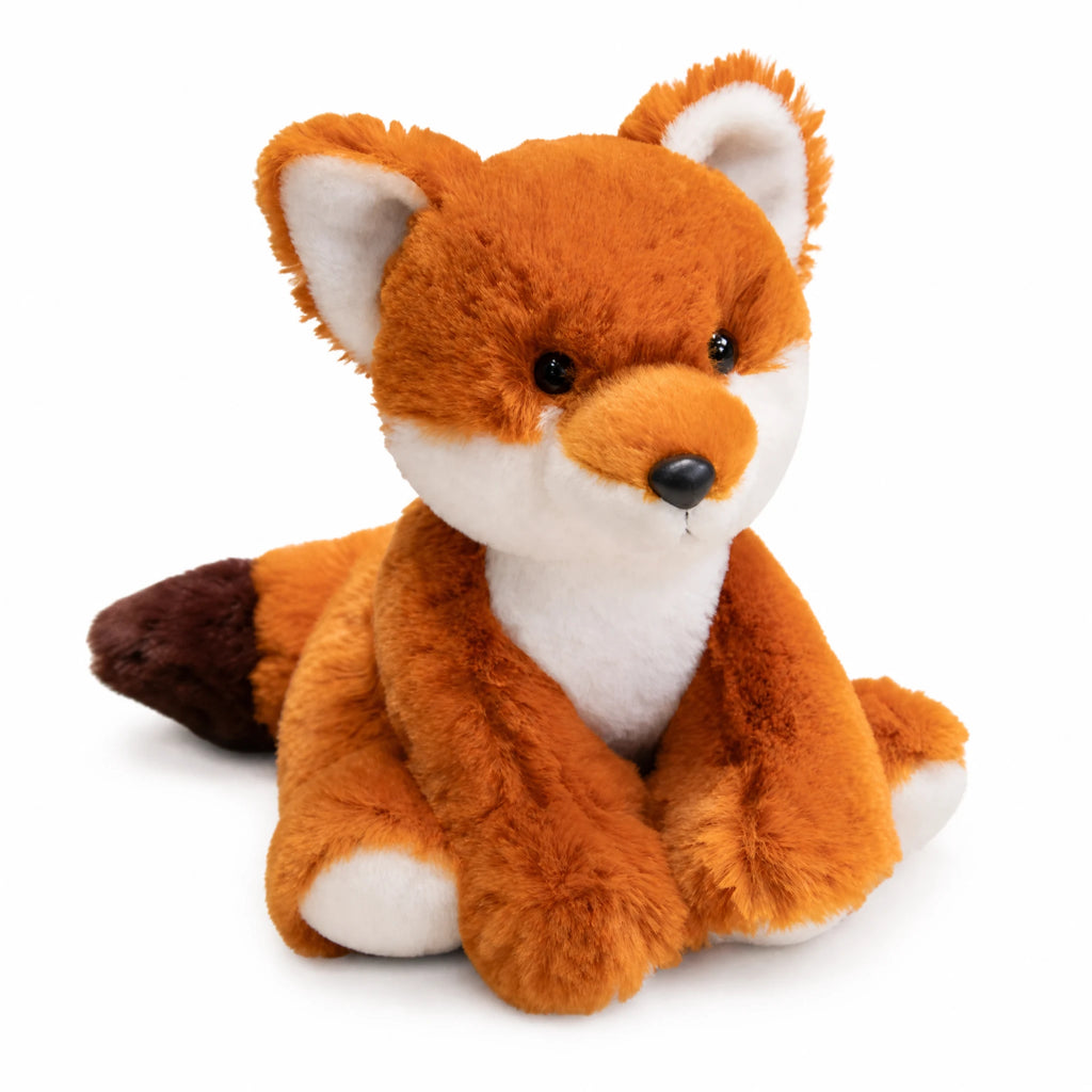 Fox Plush with Big Black Eyes and Soft Orange Fur - Fond blanc