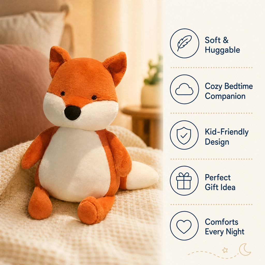 Fox Plush with Orange and Cream Colored Coat - Bénéfices produit