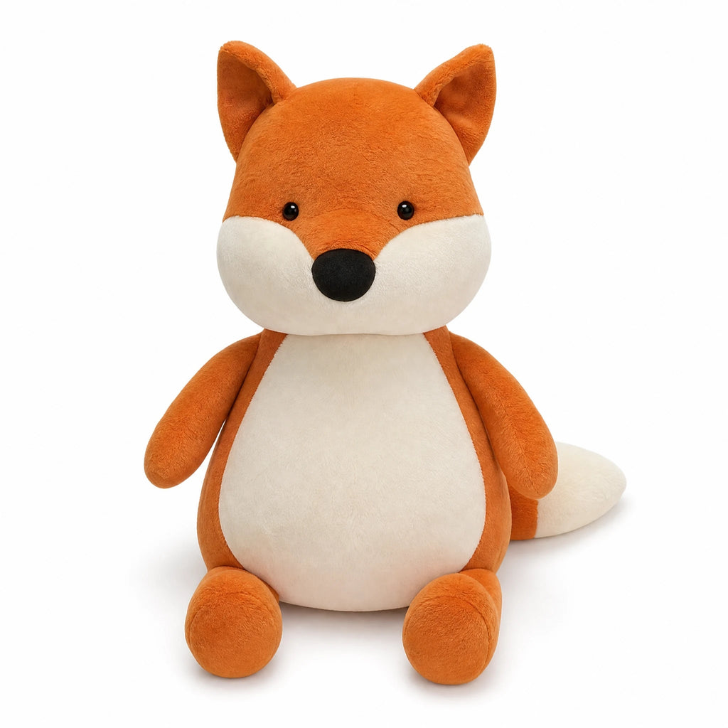Fox Plush with Orange and Cream Colored Coat - Fond blanc