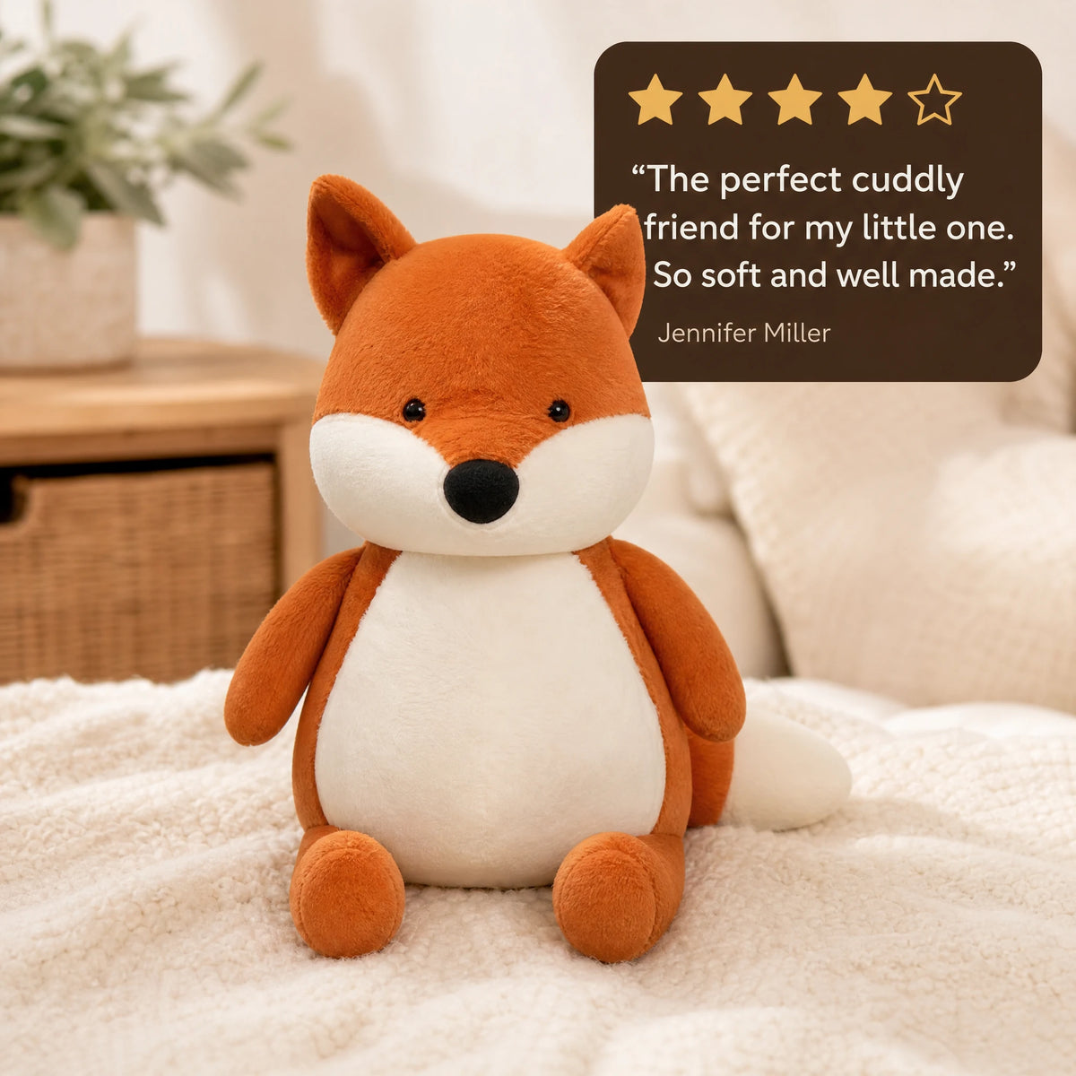 Fox Plush with Orange and Cream Colored Coat - Image témoignage