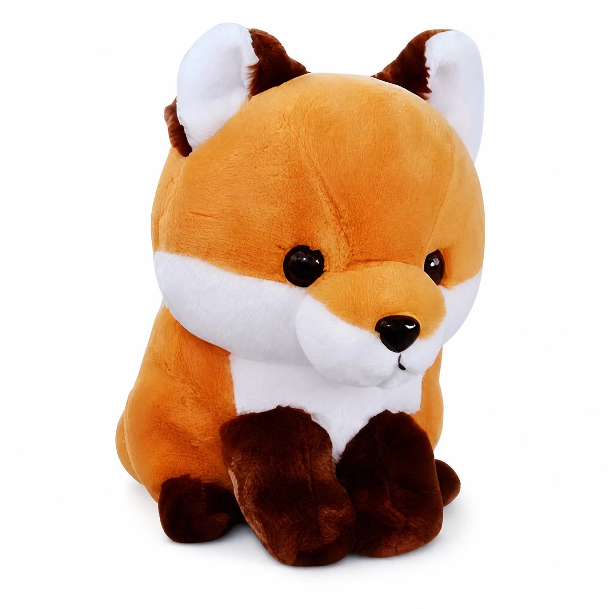 Fox Plush with Orange and White Coloring - Fond blanc, autre angle