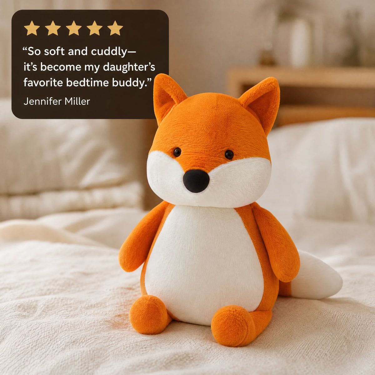 Fox Plush with Sitting Pose and Bushy Tail - Image témoignage