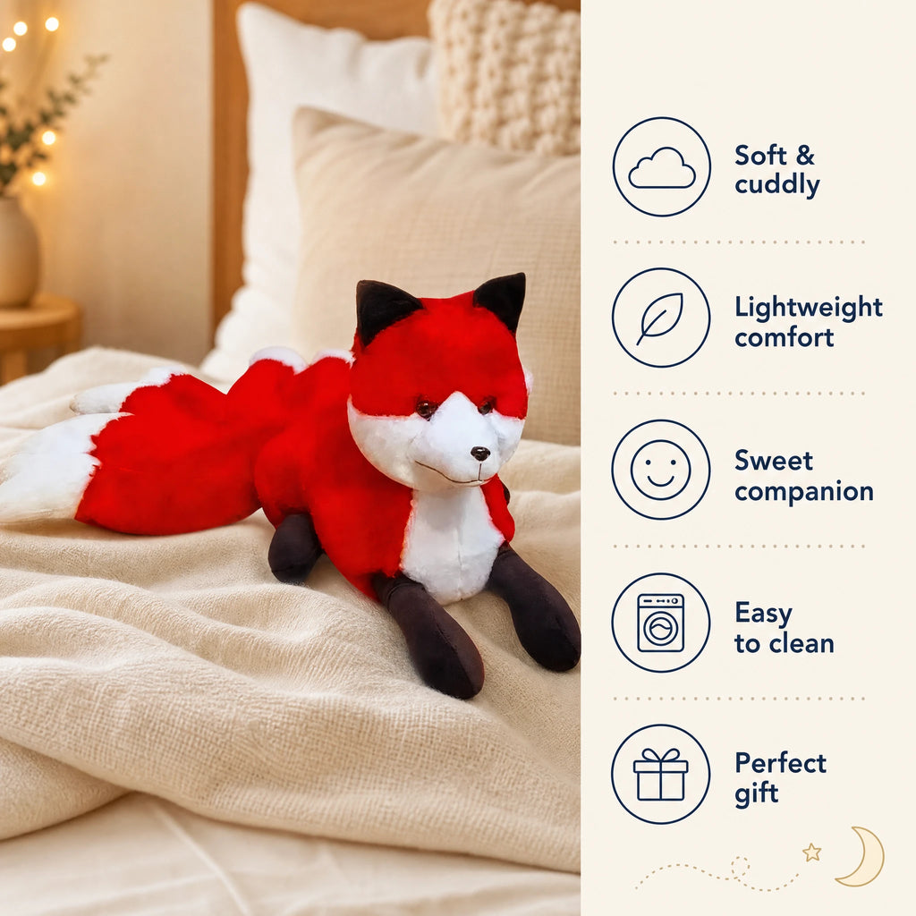 Fox Plush with Sitting Pose and Fluffy Tail Design - Bénéfices produit