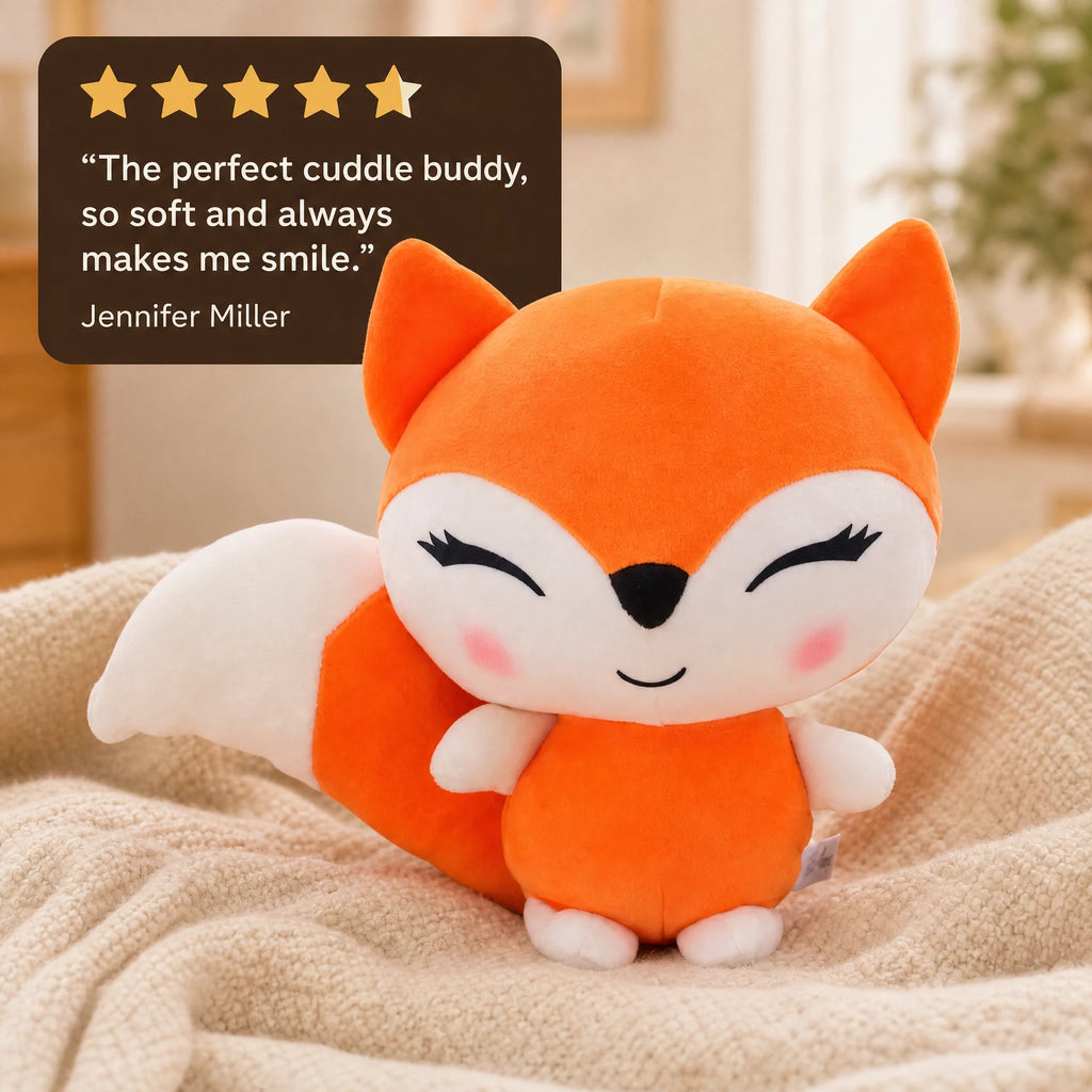 Fox Plush with Soft Fabric and Kawaii Design - Image témoignage