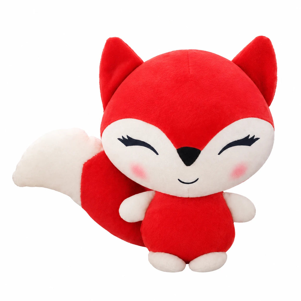 Fox Plush with Soft Fabric and Kawaii Design - Red