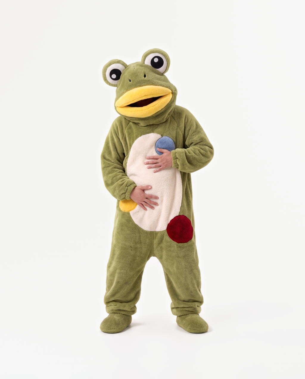 Frog Onesie, hands on hips