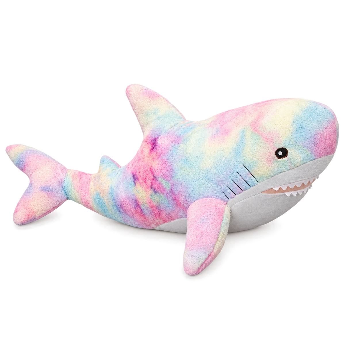 Galaxy Shark Plush in Rainbow Tie-Dye Design - Pink / 23in / 60cm … (5 tailles)