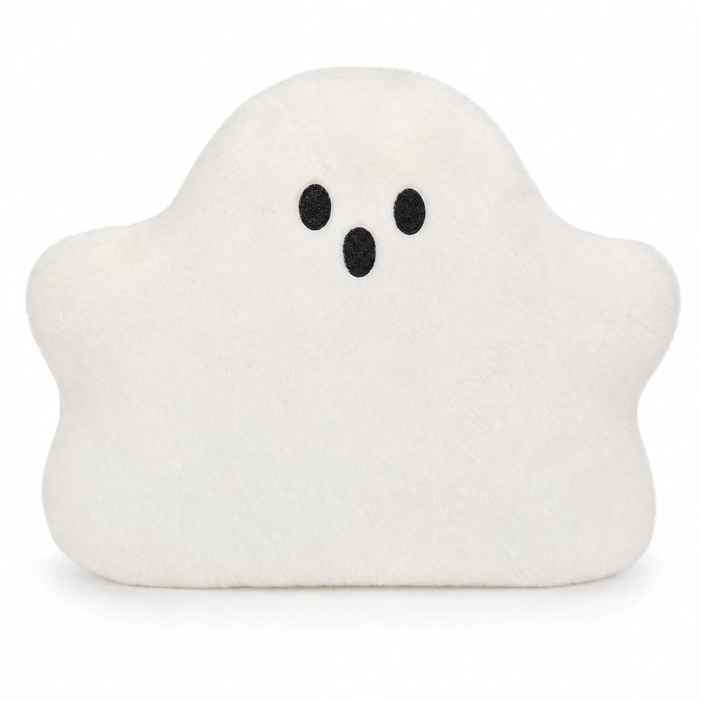 Ghost Plush Pillow with Hand Warmer Pockets - Fond blanc