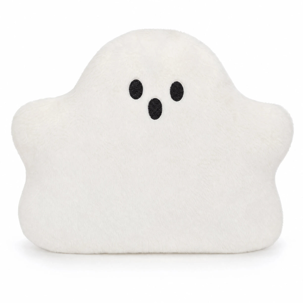 Ghost Plush Pillow with Hand Warmer Pockets - Fond blanc