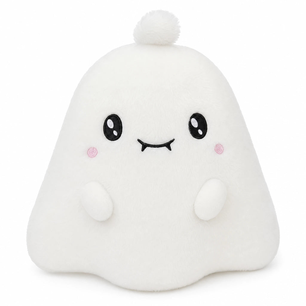 Ghost Plush with Kawaii Grim Reaper Design for Halloween - Fond blanc