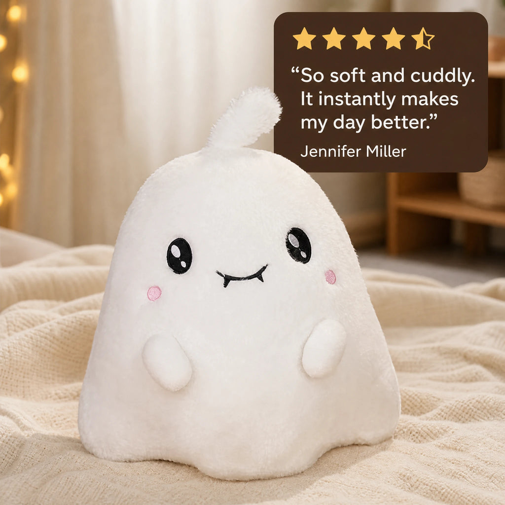 Ghost Plush with Kawaii Grim Reaper Design for Halloween - Image témoignage