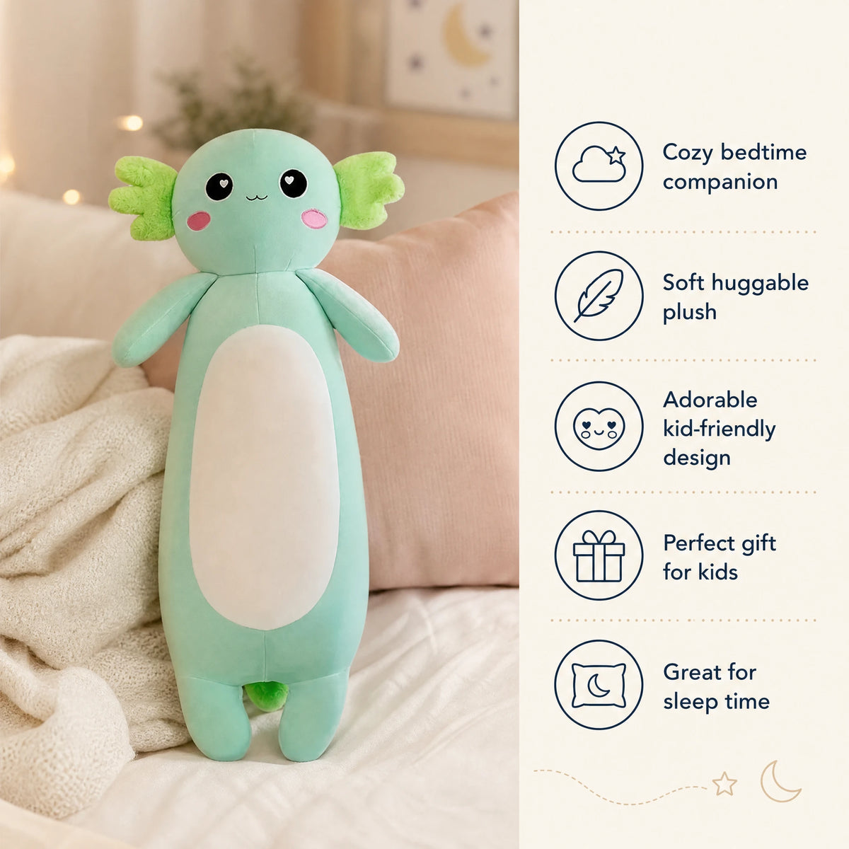 Giant Axolotl Plush with Soft Huggable Body - Bénéfices produit