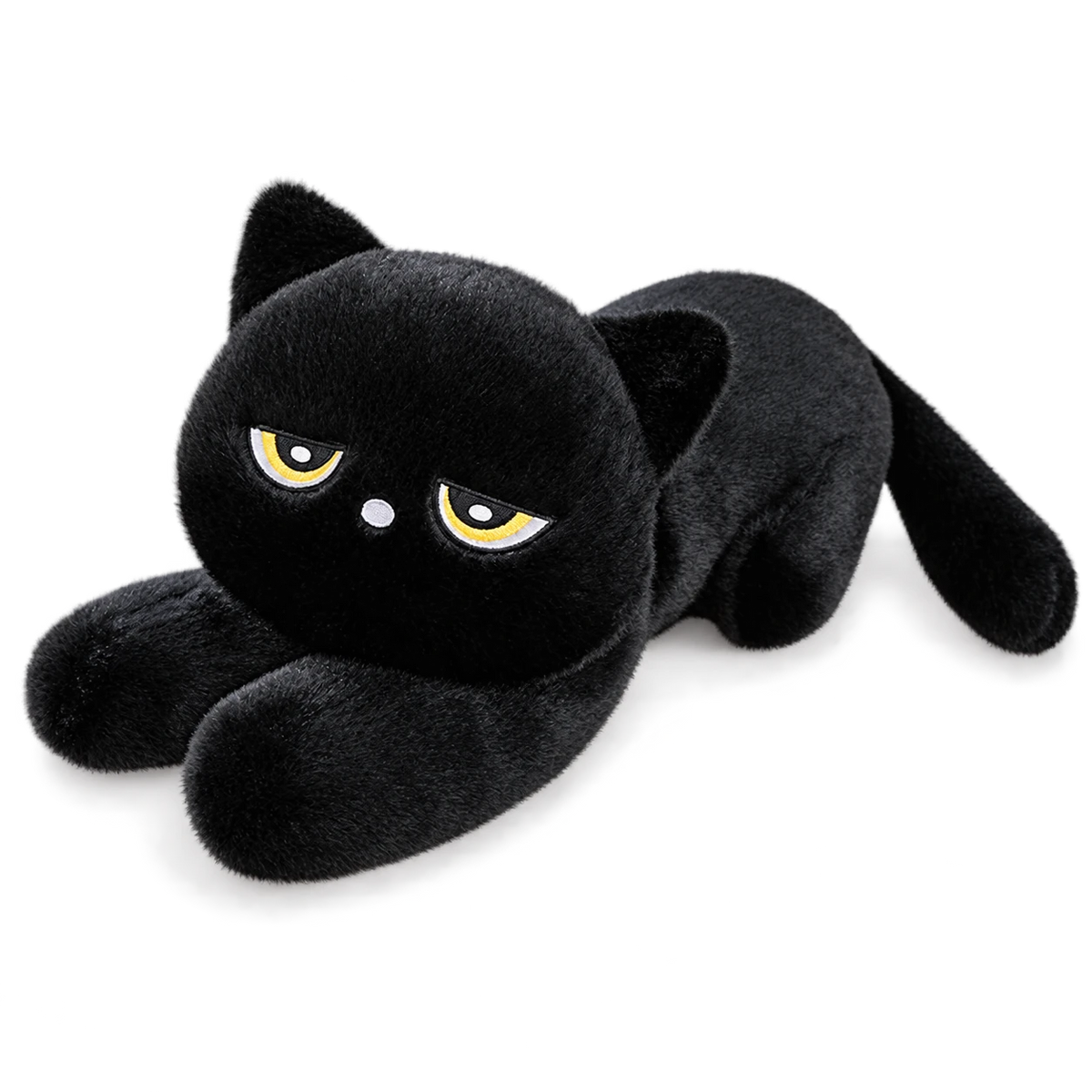 Giant Black Cat Plush with Yellow Eyes - Black / 23in / 60cm … (3 tailles)