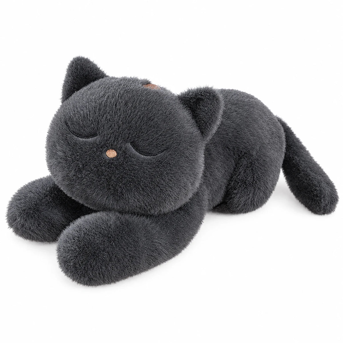 Giant Black Cat Plush with Yellow Eyes - Grey Sleeping / 23in / 60cm … (3 tailles)