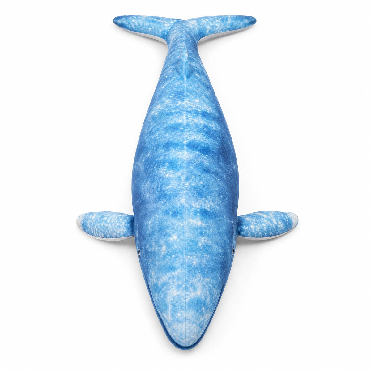 Giant Blue Whale Plush with Realistic Ocean Pattern - Fond blanc