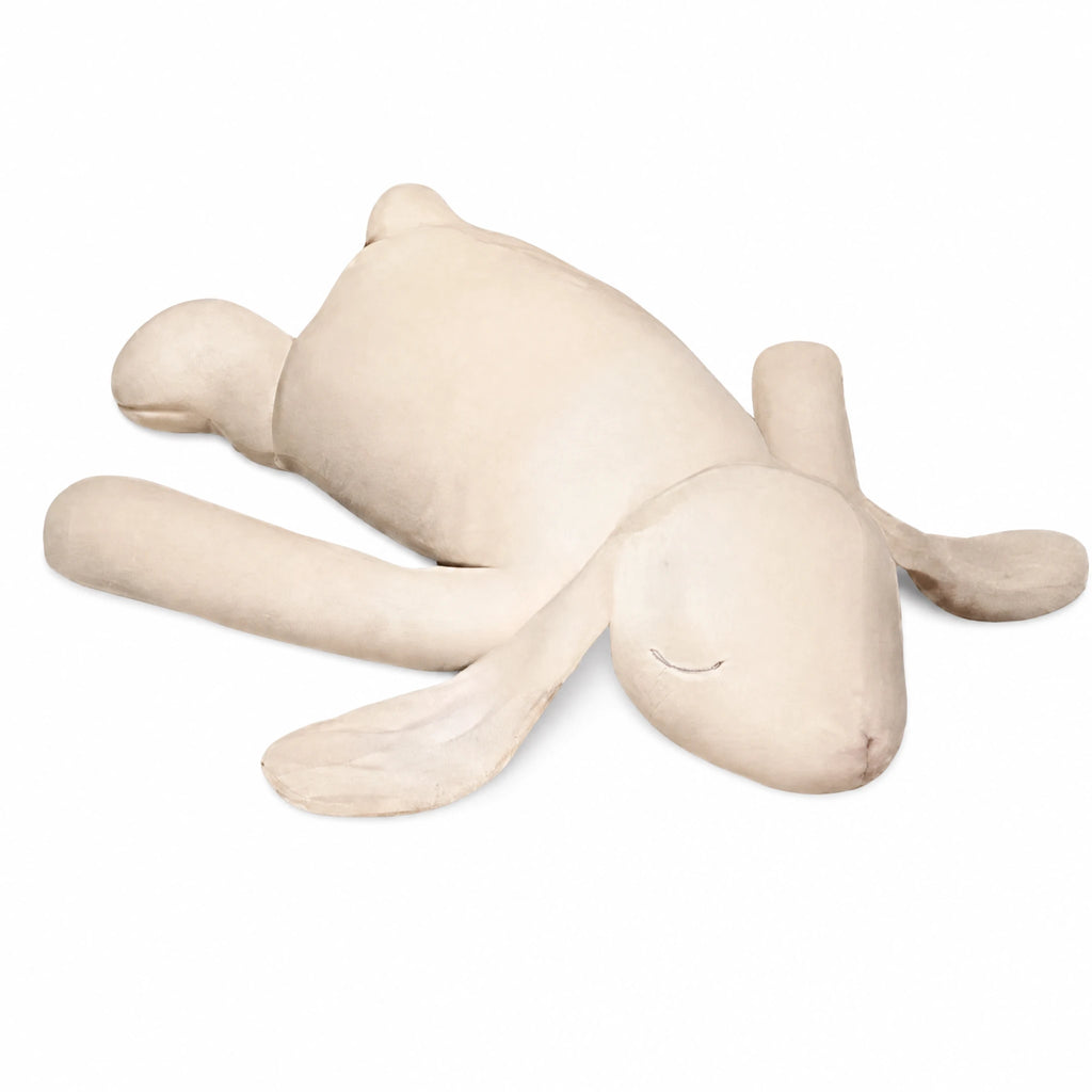 Giant Bunny Plush in Soft White Cotton, 35-Inch Cuddle Toy - Fond blanc