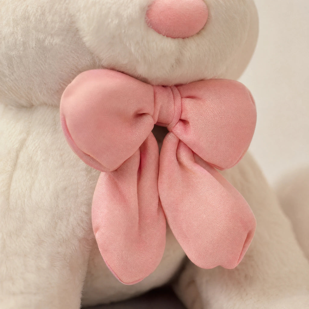 Giant Bunny Plush with Pink Bow and Ears - Détail matière