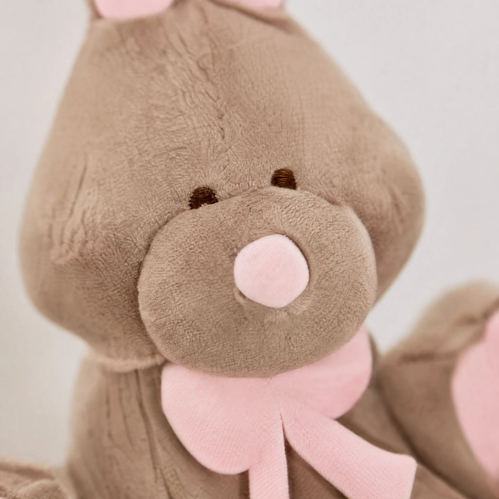 Giant Bunny Plush with Pink Details and Bow - Détail matière