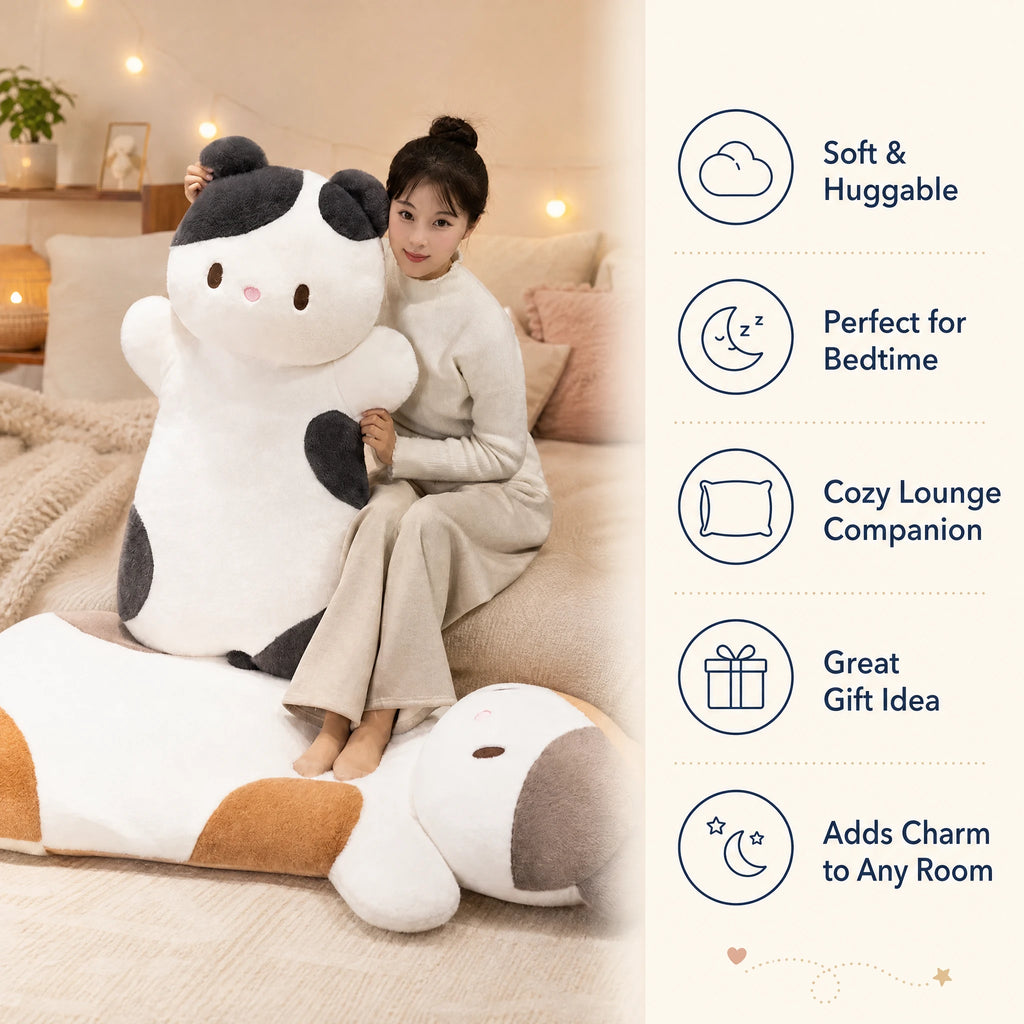 Giant Cat Plush with Cuddly Shape and Soft Fabric - Bénéfices produit