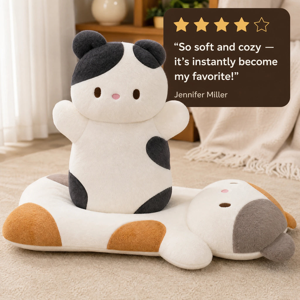 Giant Cat Plush with Cuddly Shape and Soft Fabric - Image témoignage