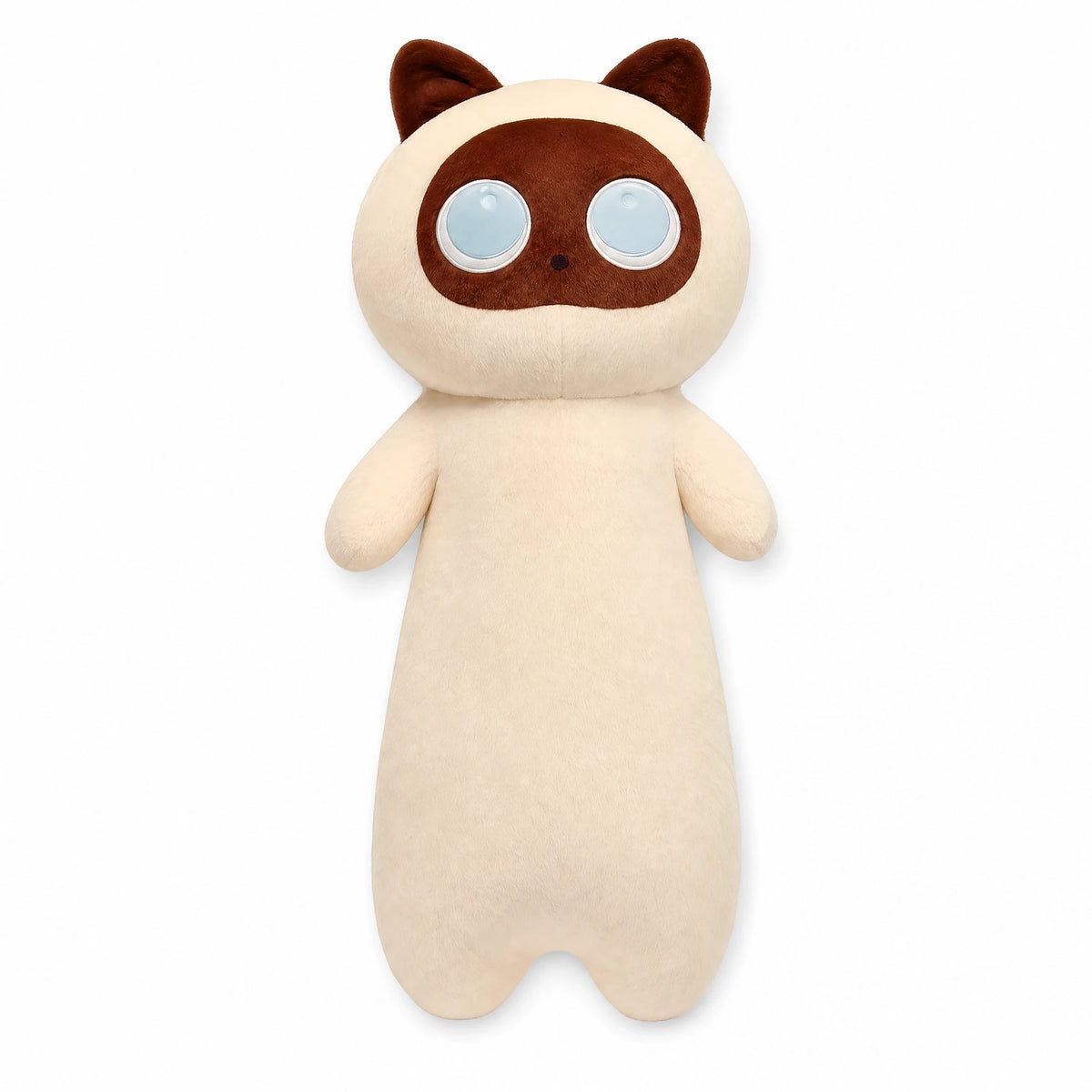 Giant Cat Plush with Oversized Eyes – 51 Inch Cuddle Companion - Fond blanc
