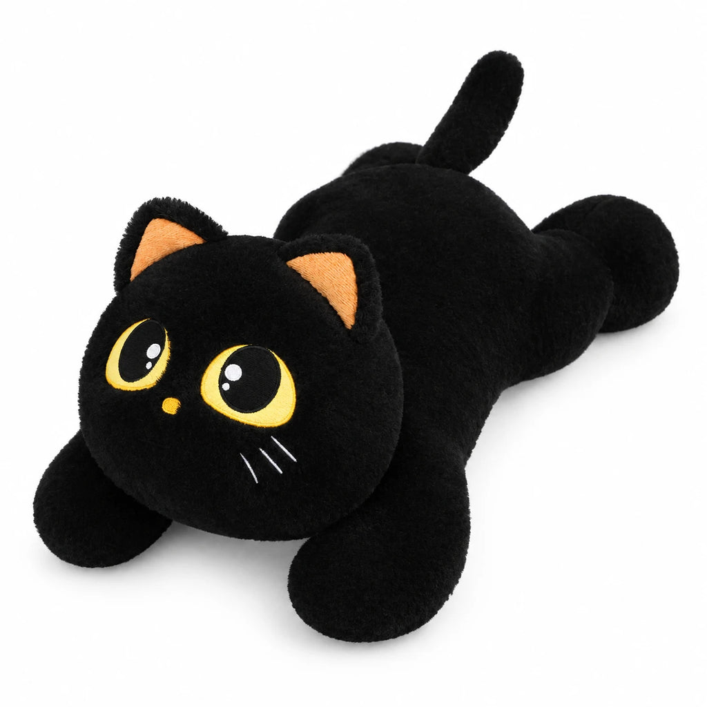 Giant Cat Plush with Removable Striped Outfit - Black / 25.5in / 65cm · Black / 43.5in / 110cm