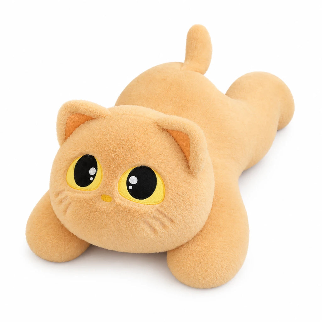 Giant Cat Plush with Removable Striped Outfit - Brown / 25.5in / 65cm · Brown / 43.5in / 110cm