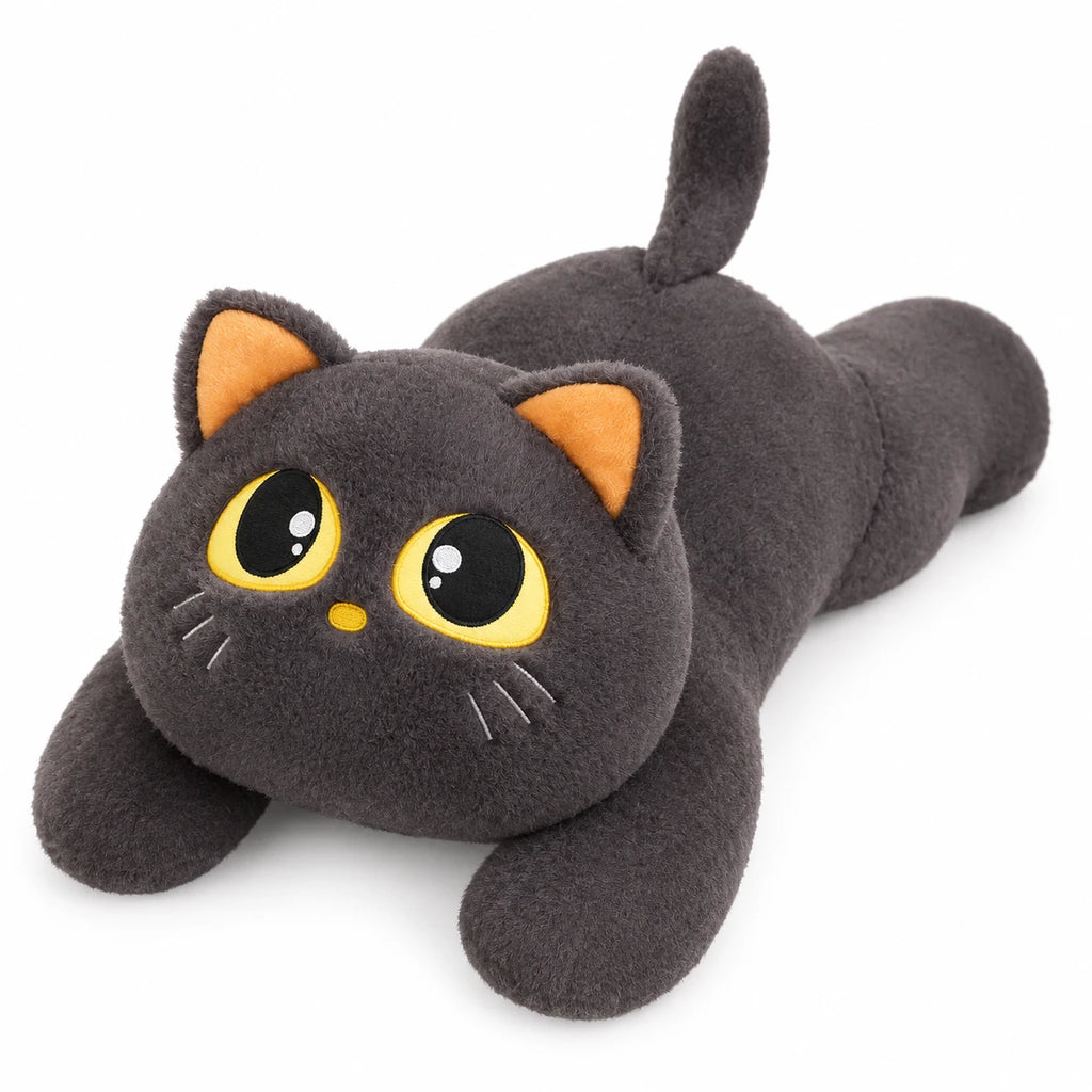 Giant Cat Plush with Removable Striped Outfit - Grey / 25.5in / 65cm · Grey / 43.5in / 110cm
