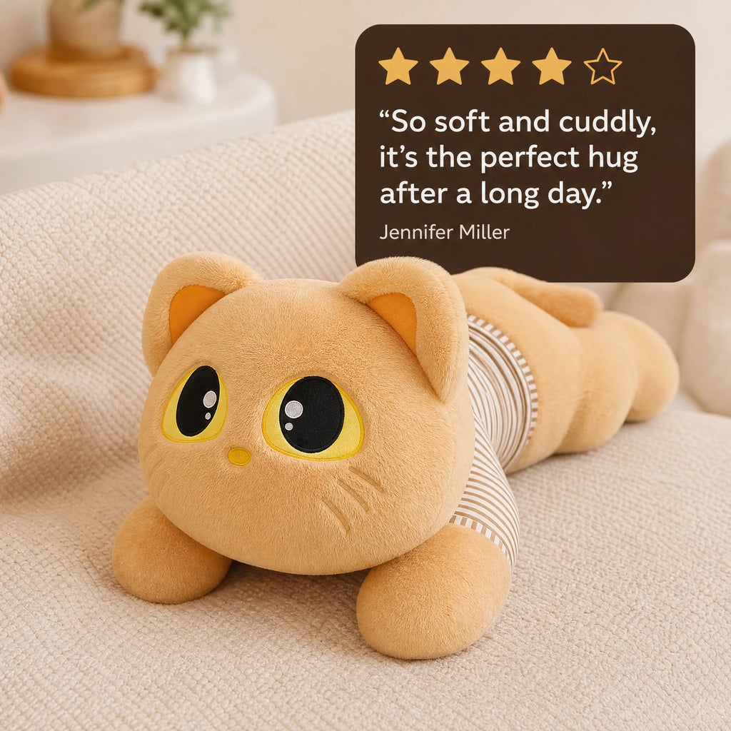 Giant Cat Plush with Removable Striped Outfit - Image témoignage