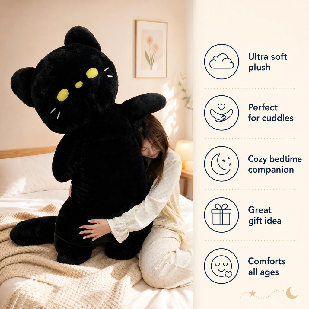 Giant Cat Plush with Ultra-Long Huggable Body - Bénéfices produit
