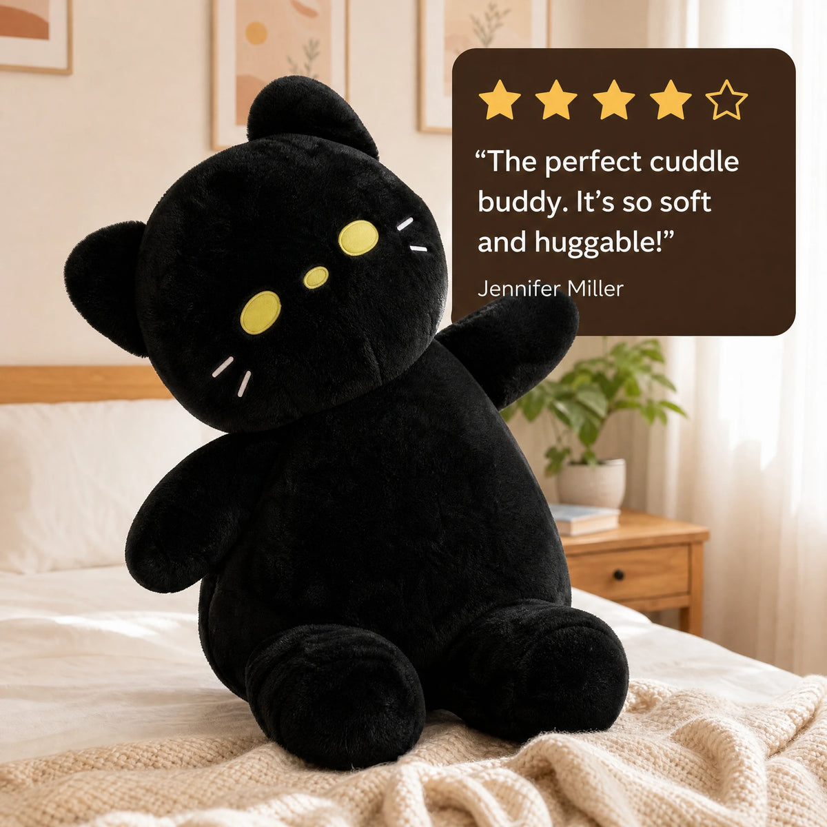 Giant Cat Plush with Ultra-Long Huggable Body - Image témoignage
