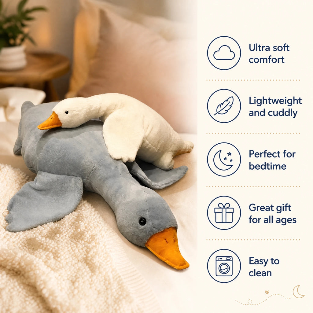Giant Duck Plush with Soft Cotton Fill and Orange Beak - Bénéfices produit