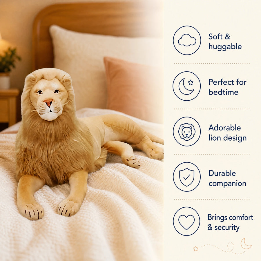 Giant Lion Plush with Soft Mane and Detailed Features - Bénéfices produit