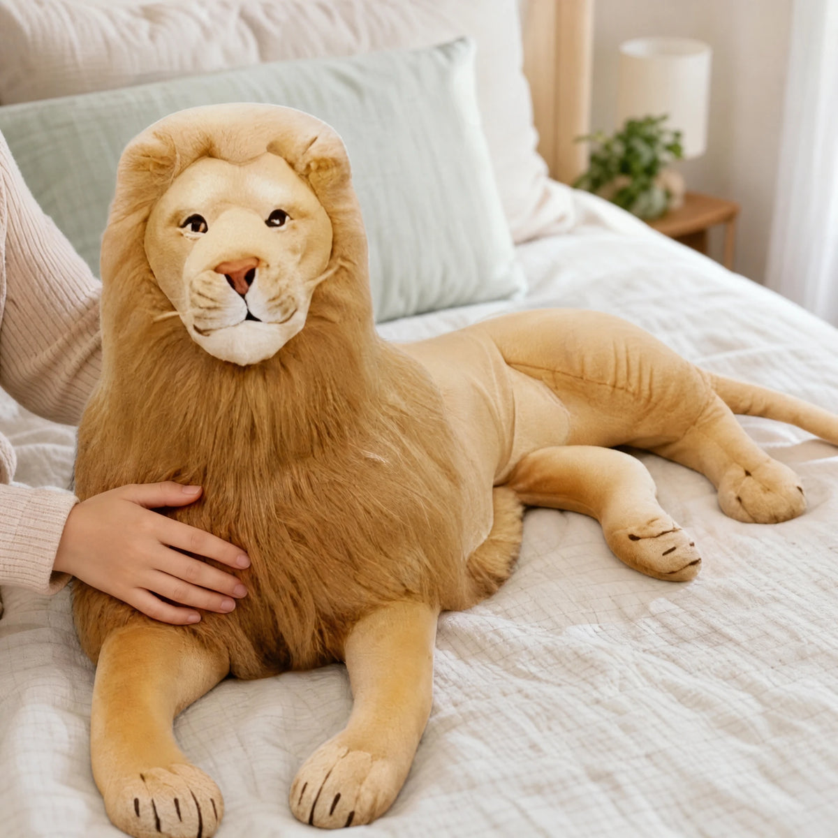 Giant Lion Plush with Soft Mane and Detailed Features - Utilisation du produit